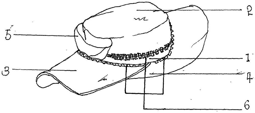 可拆卸折疊雙帽檐戶外帽的制作方法附圖