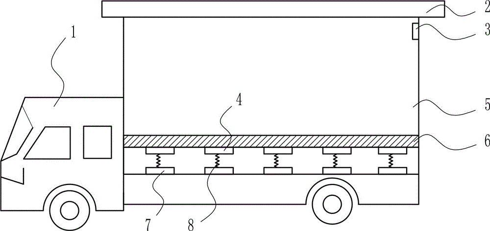 一種大批量運(yùn)輸牛羊減振電動(dòng)汽車的制作方法附圖